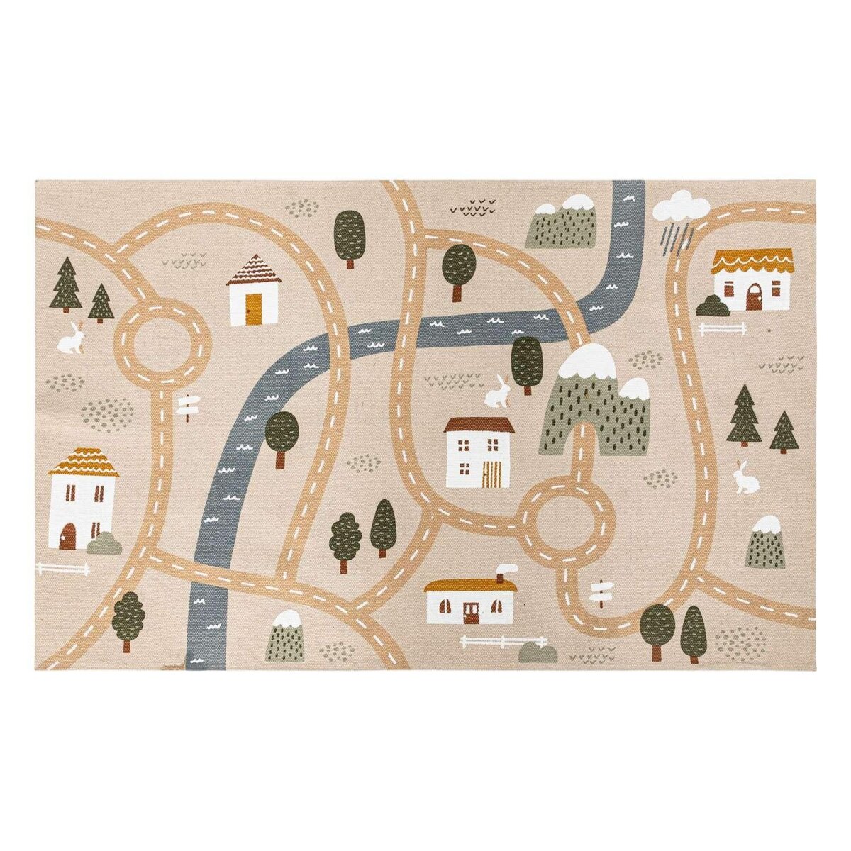 ATMOSPHERA Tapis enfant rectangle route - 100 x 150 cm - Beige