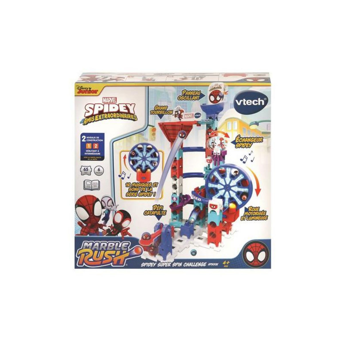 VTECH Construction circuit bille Vtech Marble Rush Spidey Super Spin Challenge SP300E