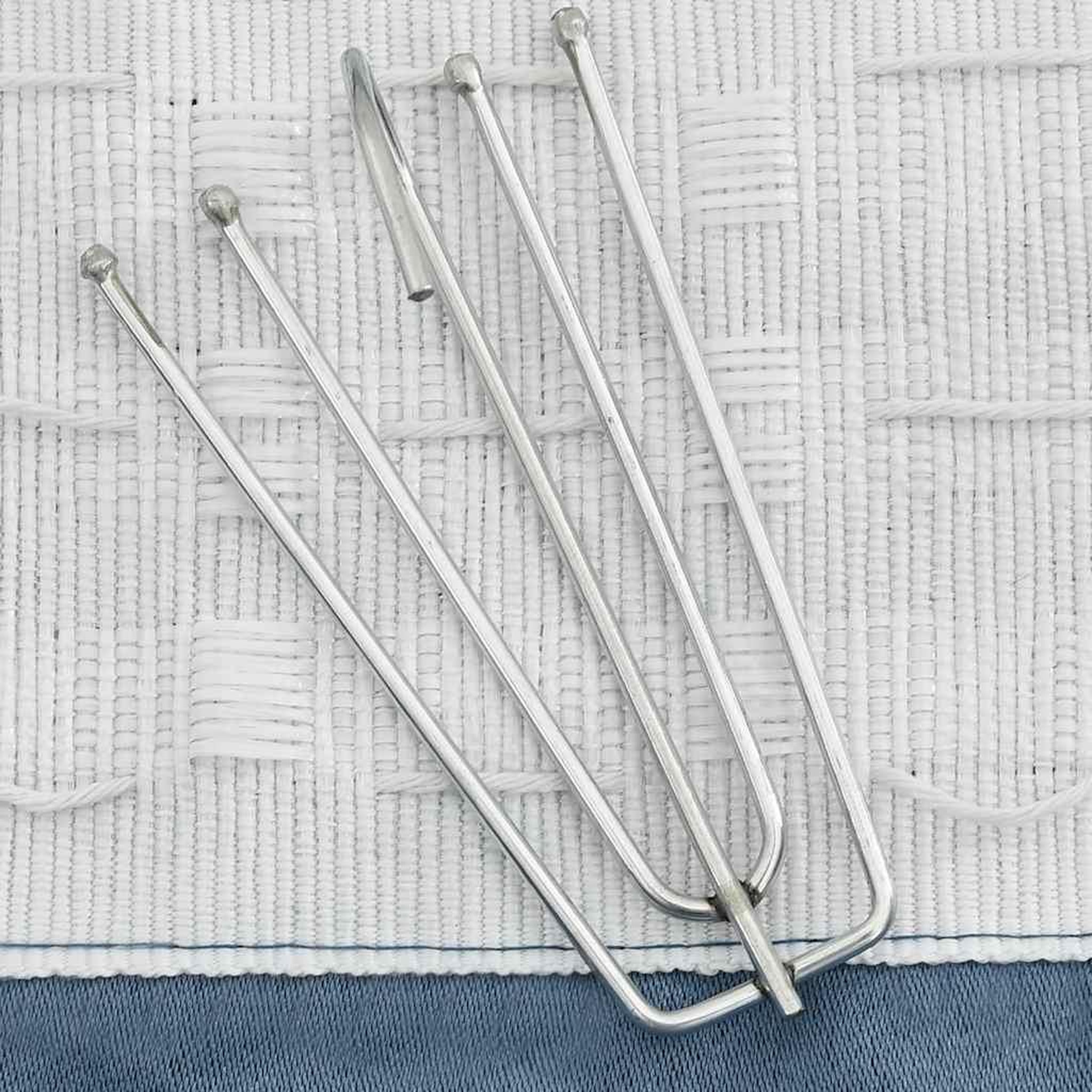 Voir la diapositive 3 : VIDAXL Rideaux occultants aspect lin avec crochets 2pcs Bleu 140x225cm