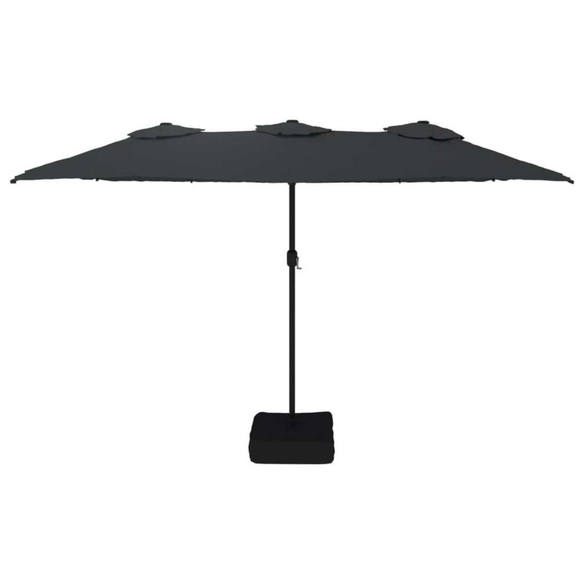 VIDAXL Parasol de jardin a double tete noir 449x265 cm