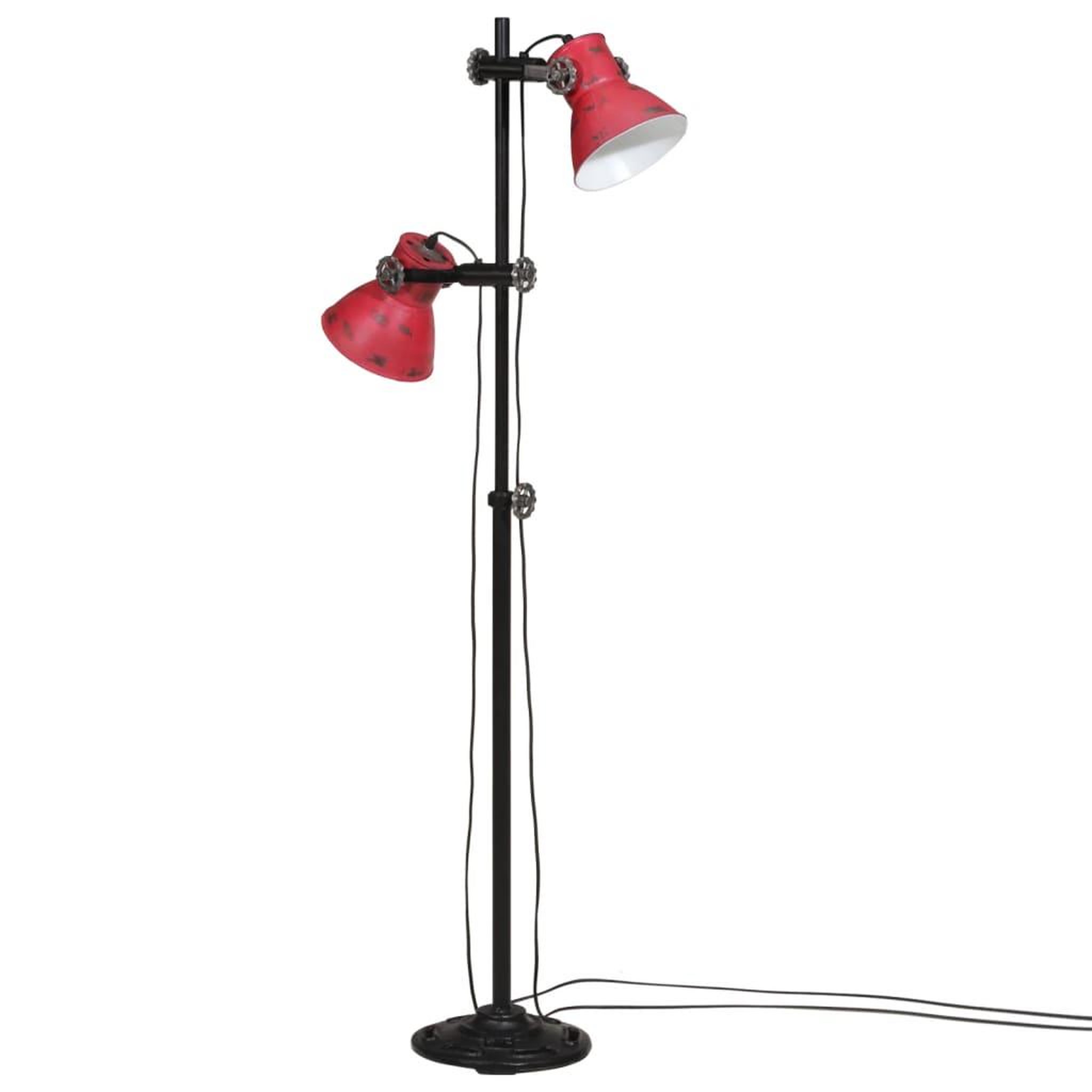 Voir la diapositive 2 : VIDAXL Lampadaire 25 W rouge delave 25x25x90/160 cm E27