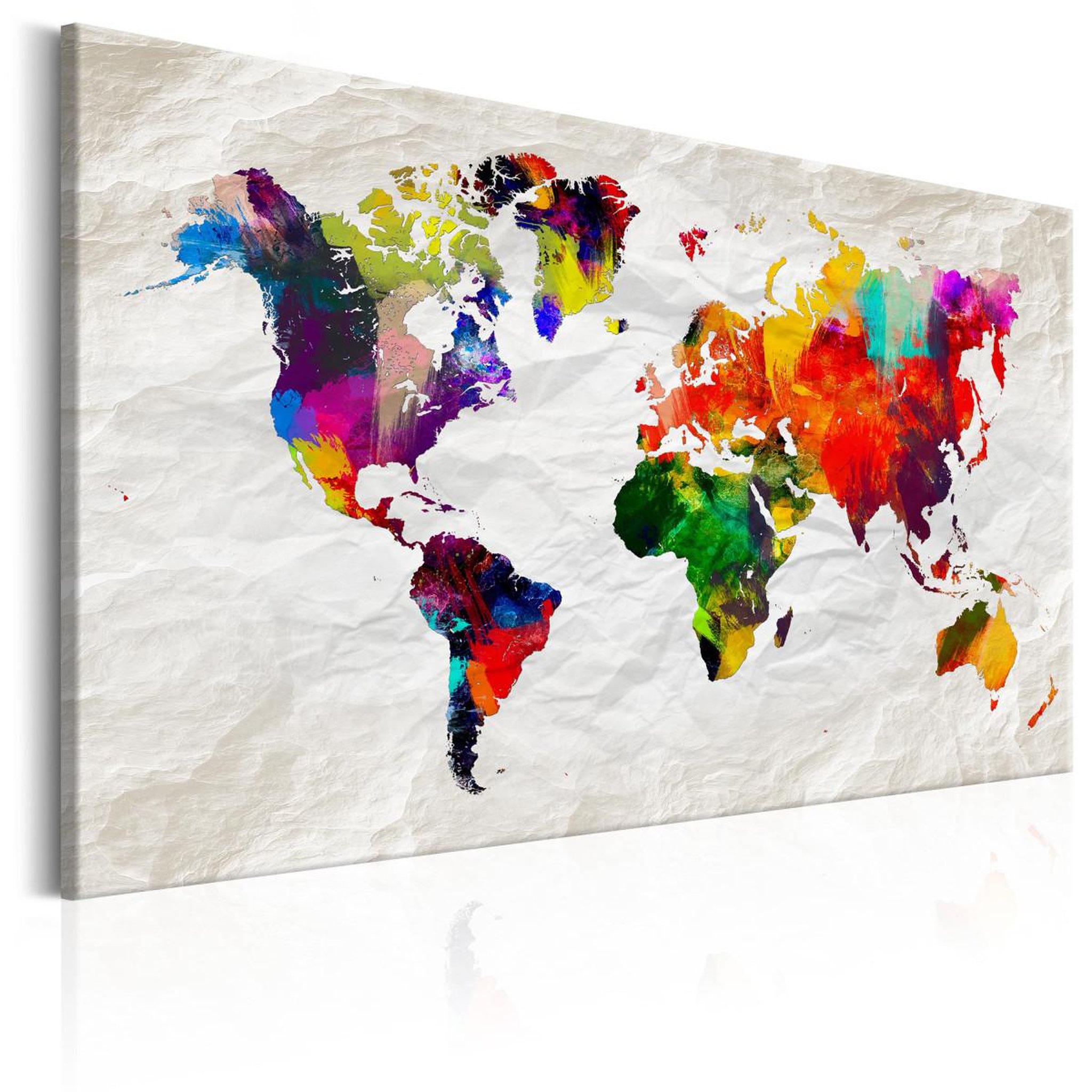 Voir la diapositive 1 : Paris Prix Tableau imprimé  world map : rainbow madness
