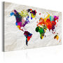 Voir la diapositive 1 : Paris Prix Tableau Imprimé  World Map : Rainbow Madness