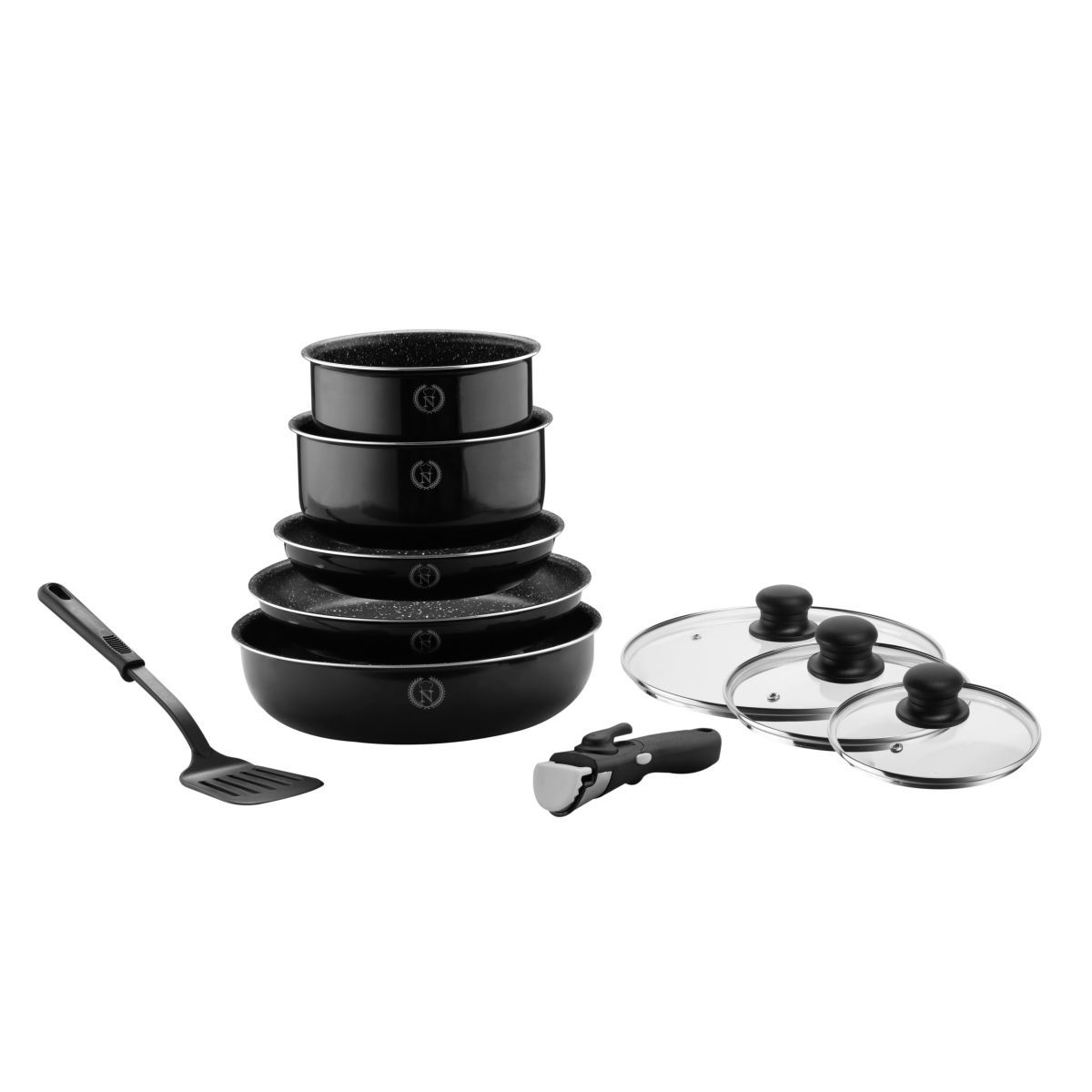 NAPOLEON Batterie de cuisine 10 pièces en aluminium noir