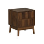 Voir la diapositive 1 : SWEEEK Table de chevet deux tiroirs. décor bois de noyer et piétement en pin - Linear