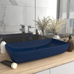 VIDAXL Lavabo de luxe rectangulaire Bleu fonce mat 71x38 cm Ceramique