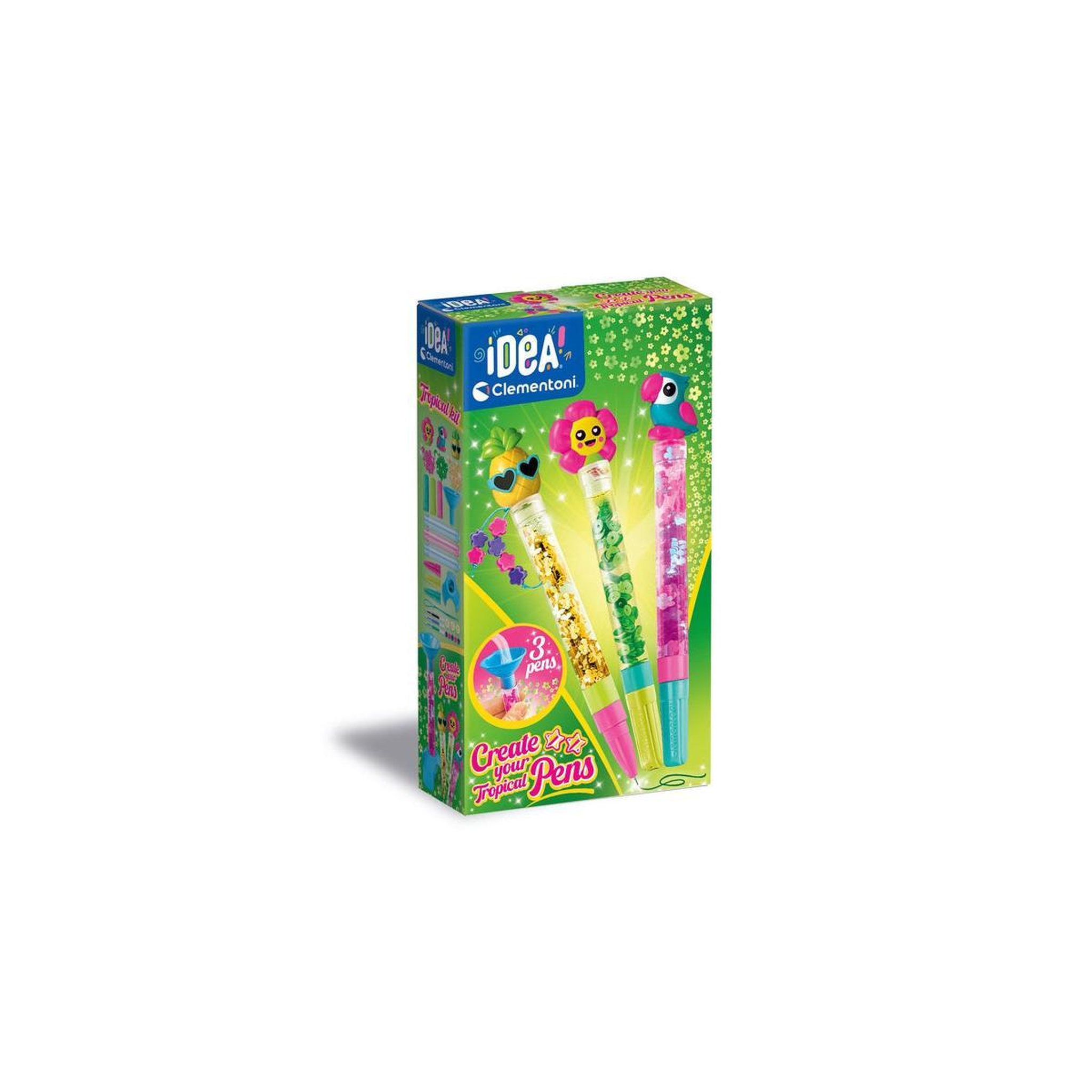 CLEMENTONI Clementoni - Créer tes stylos - Mini atelier des Stylos - Theme tropical - 3 a créer - Des 6ans