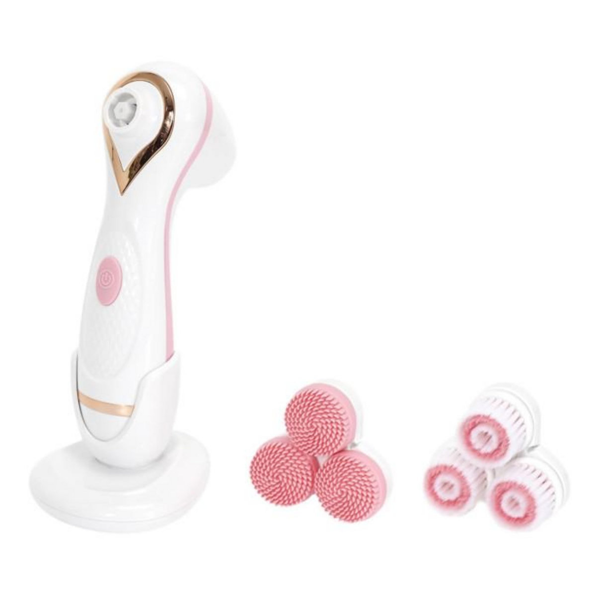 Paris Prix Brosse Nettoyante Visage  2 Têtes  17cm Blanc