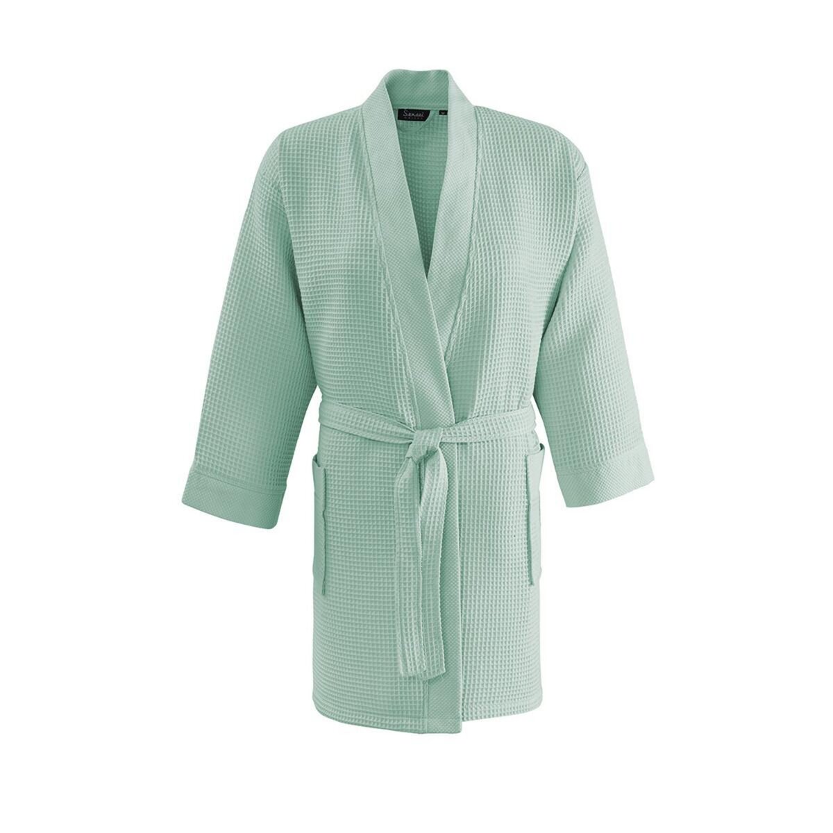 Sensei Maison Peignoir court femme nid d'Abeille col piqué SPA