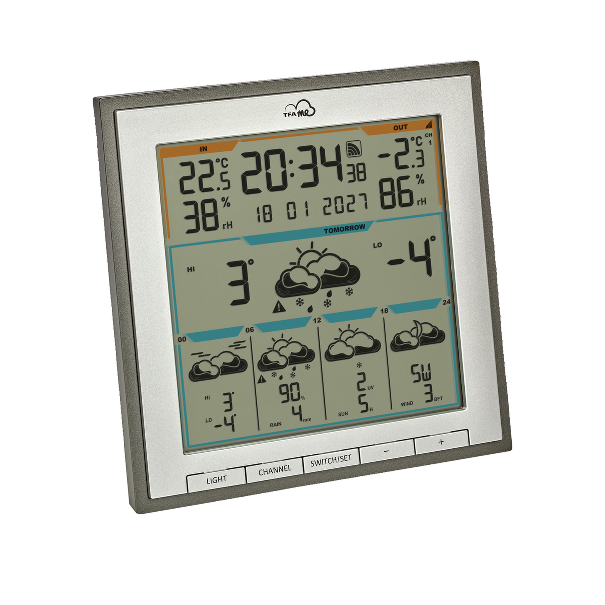 Voir la diapositive 3 : TFA Station météo TFA id-08 couleur gris