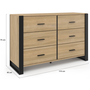 Voir la diapositive 5 : ID MARKET Commode 6 tiroirs ONYX 115 cm bois et noir