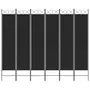 VIDAXL Cloison de separation 6 panneaux Noir 240x200 cm Tissu