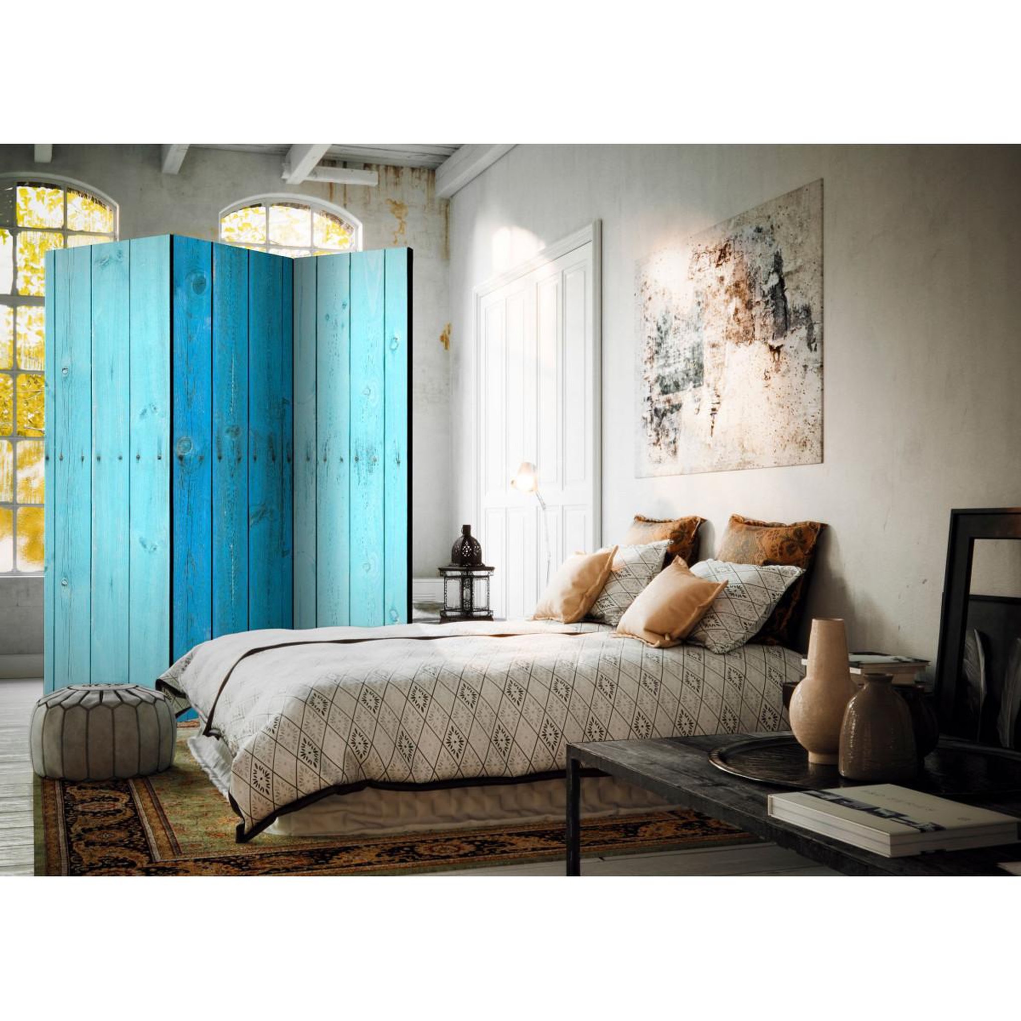 Voir la diapositive 2 : Paris Prix Paravent 3 volets  the blue boards  135x172cm