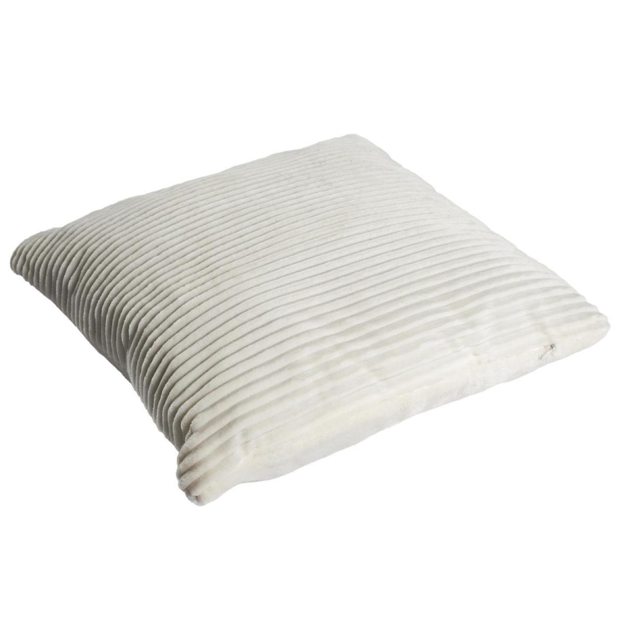 Voir la diapositive 3 : The Home Deco Factory Coussin déco flanelle  grosse côtes  40x40cm blanc