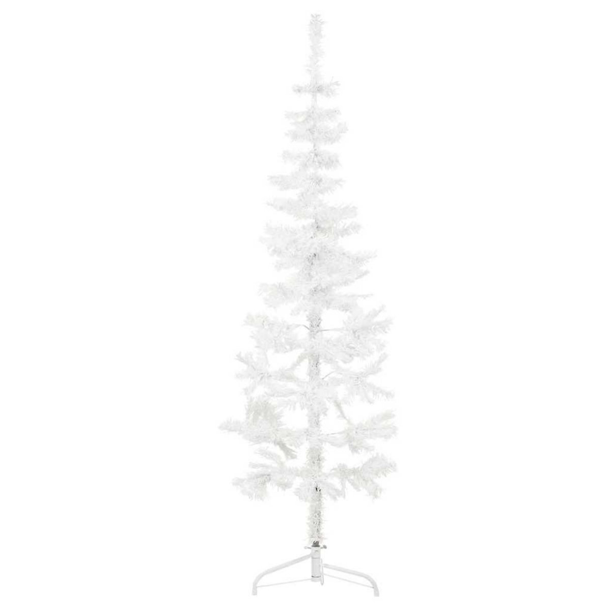 VIDAXL Demi sapin de Noël artificiel mince avec support Blanc 120 cm