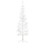 Voir la diapositive 1 : VIDAXL Demi sapin de Noël artificiel mince avec support Blanc 120 cm
