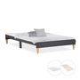 Voir la diapositive 2 : HomeStyle4U Lit capitonné avec matelas et sommier 140x200