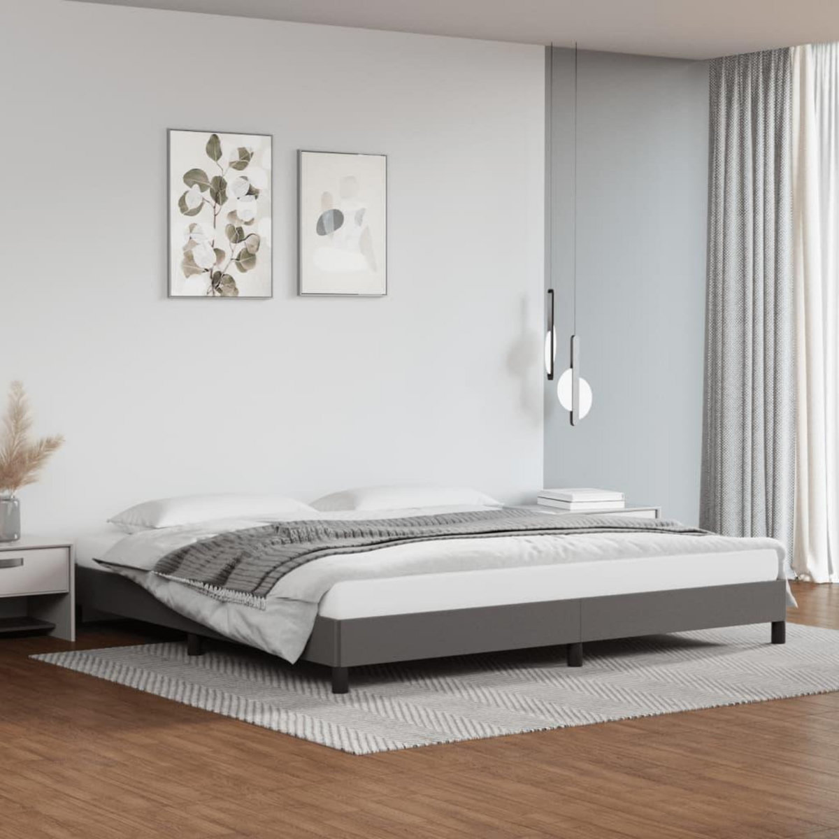 VIDAXL Cadre de lit sans matelas gris 200x200 cm similicuir