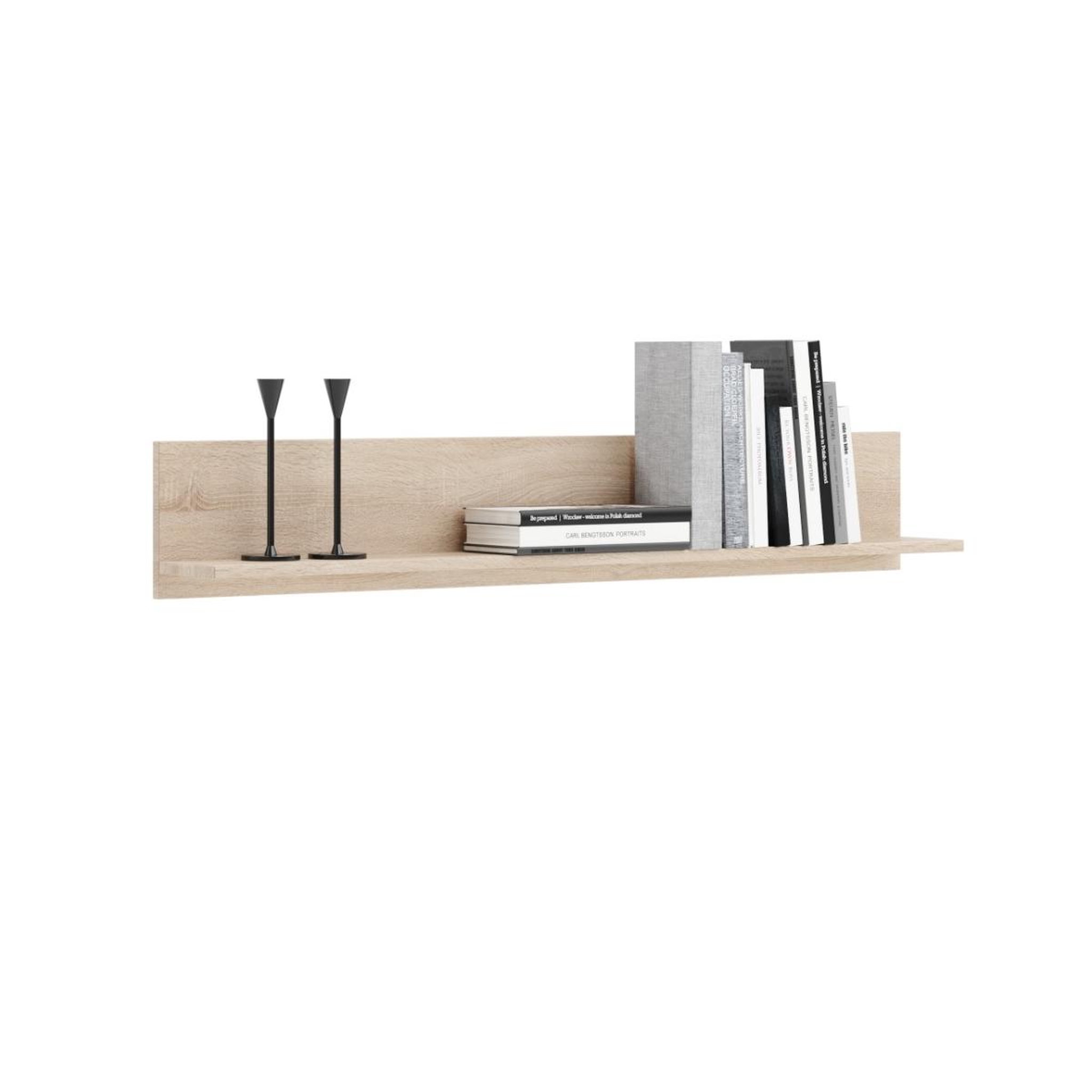 KOBI Étagère murale moderne en bois clair de 100 cm pour une décoration élégante
