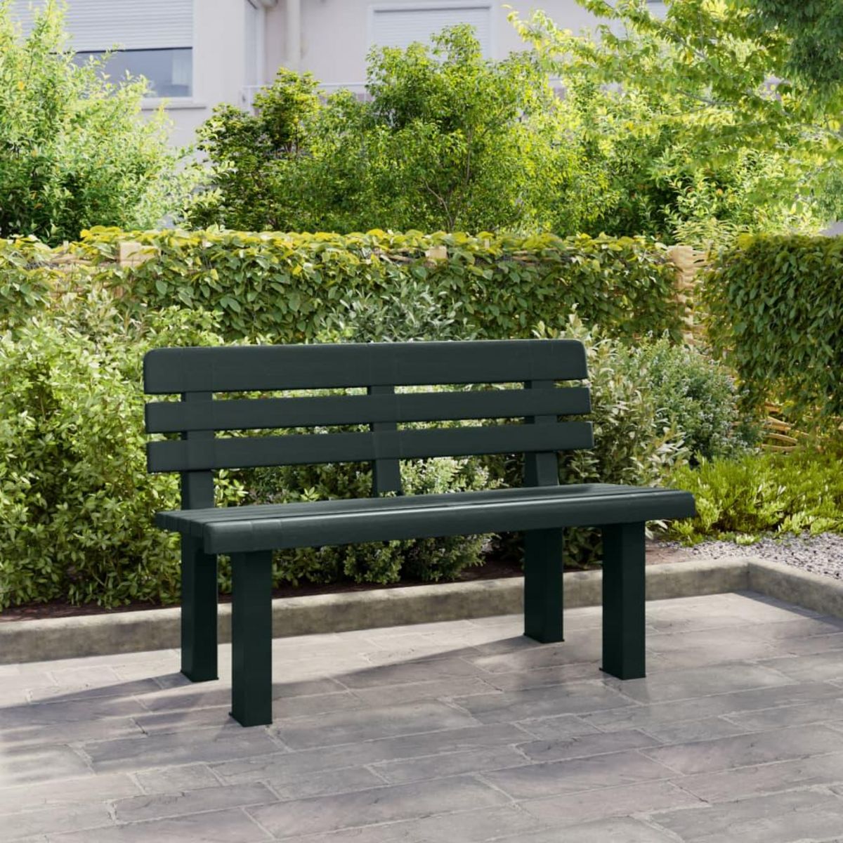 VIDAXL Banc de jardin vert 110x52x71 cm polypropylene