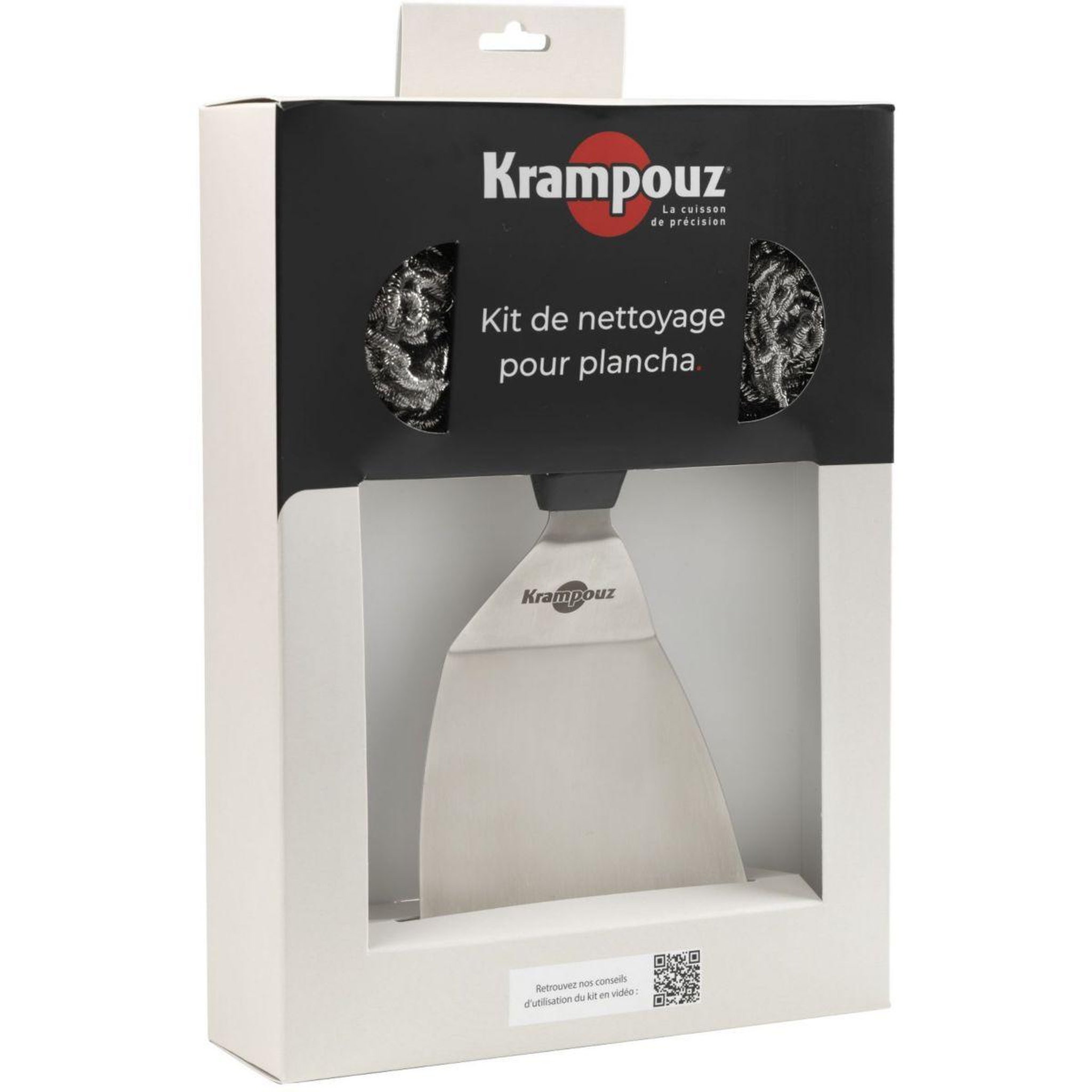 Voir la diapositive 3 : KRAMPOUZ Ustensile plancha spatule/2 boules inox akn1