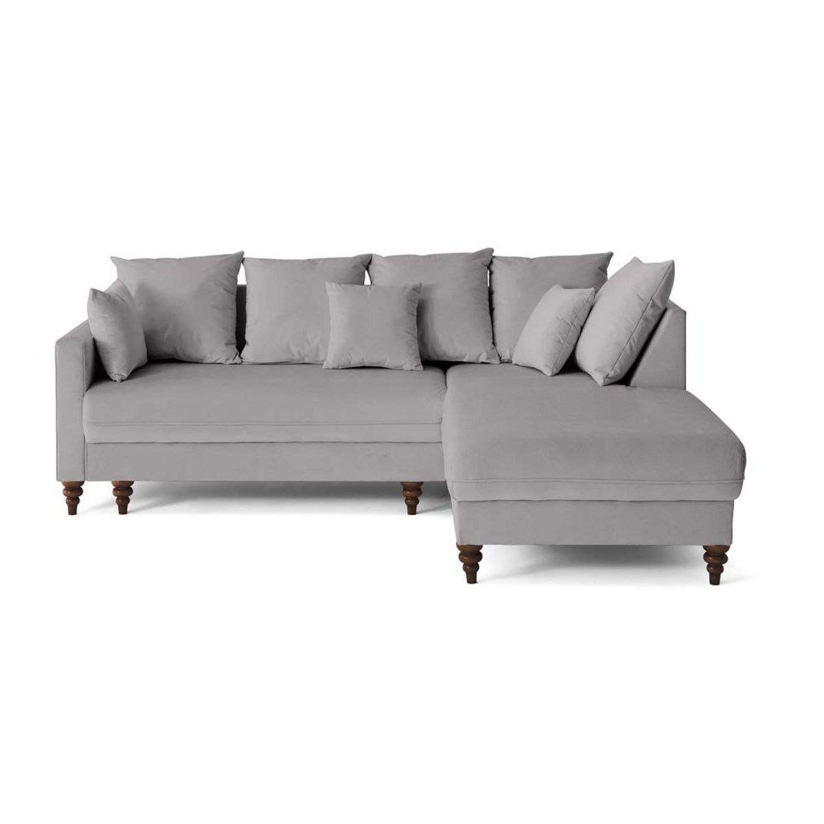 BEST MOBILIER Flamingo - canapé d'angle droit 4 places convertible en velours