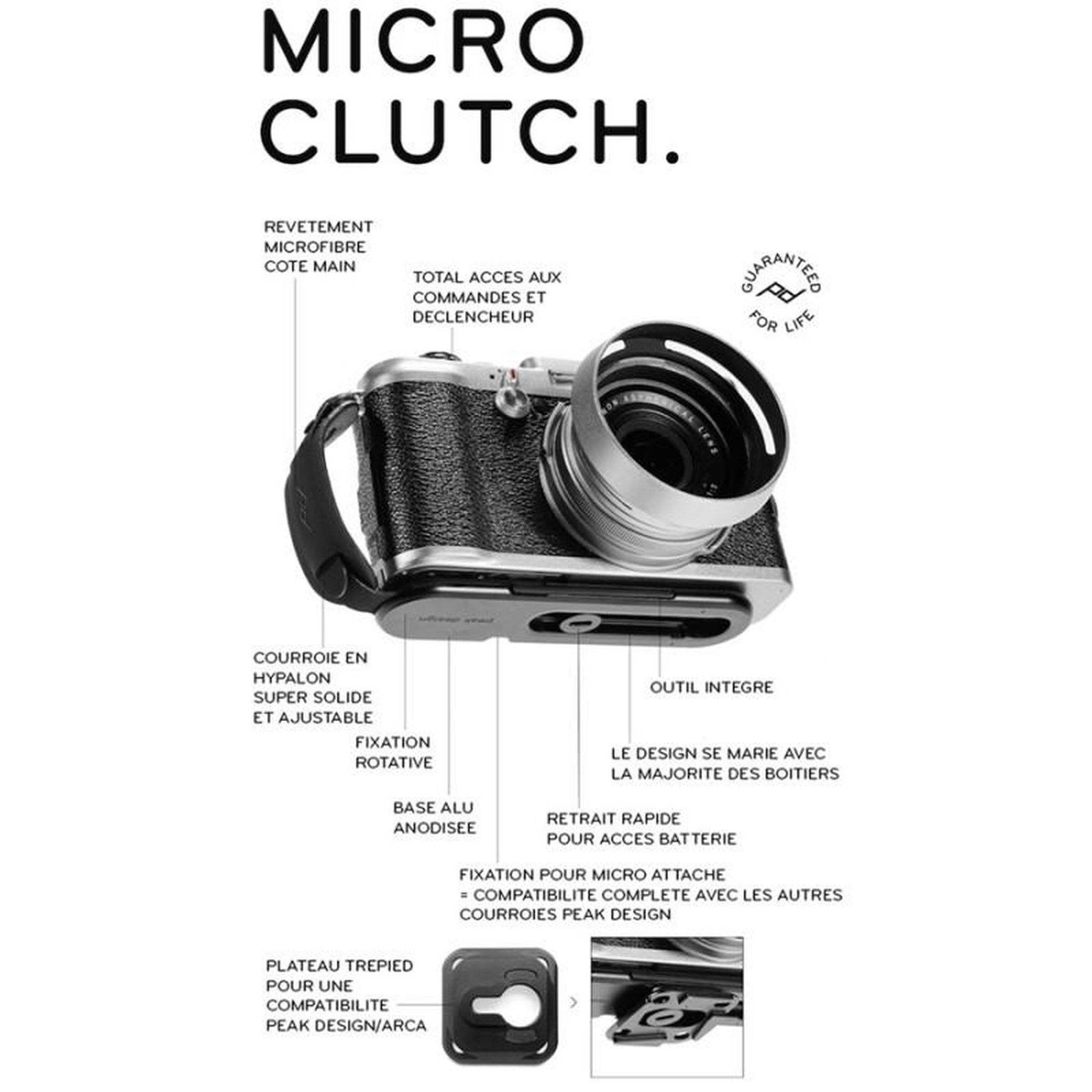 Voir la diapositive 4 : Peak-design Accessoires photo Peak Design Micro Clutch L Plate