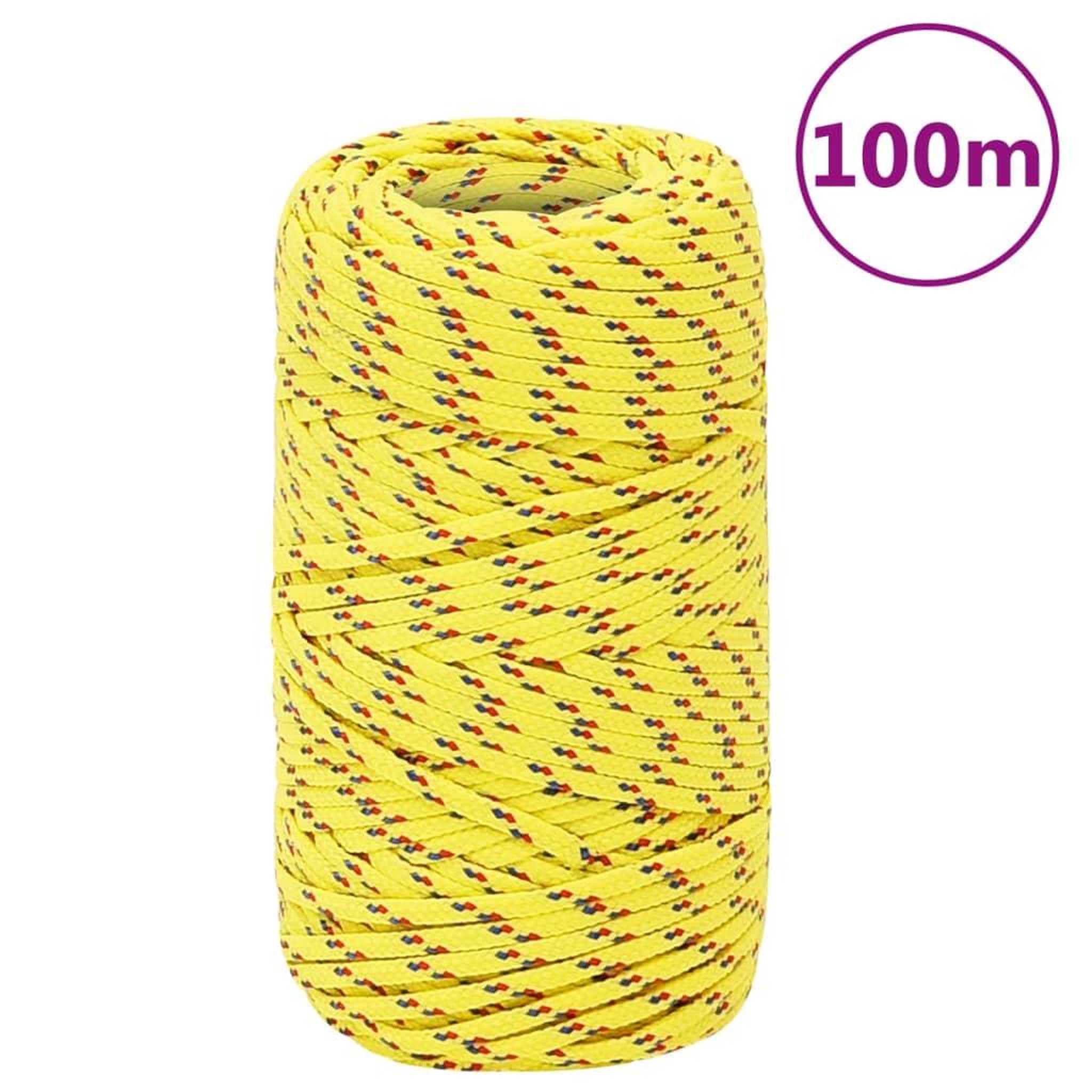 Voir la diapositive 1 : VIDAXL Corde de bateau Jaune 2 mm 100 m Polypropylene