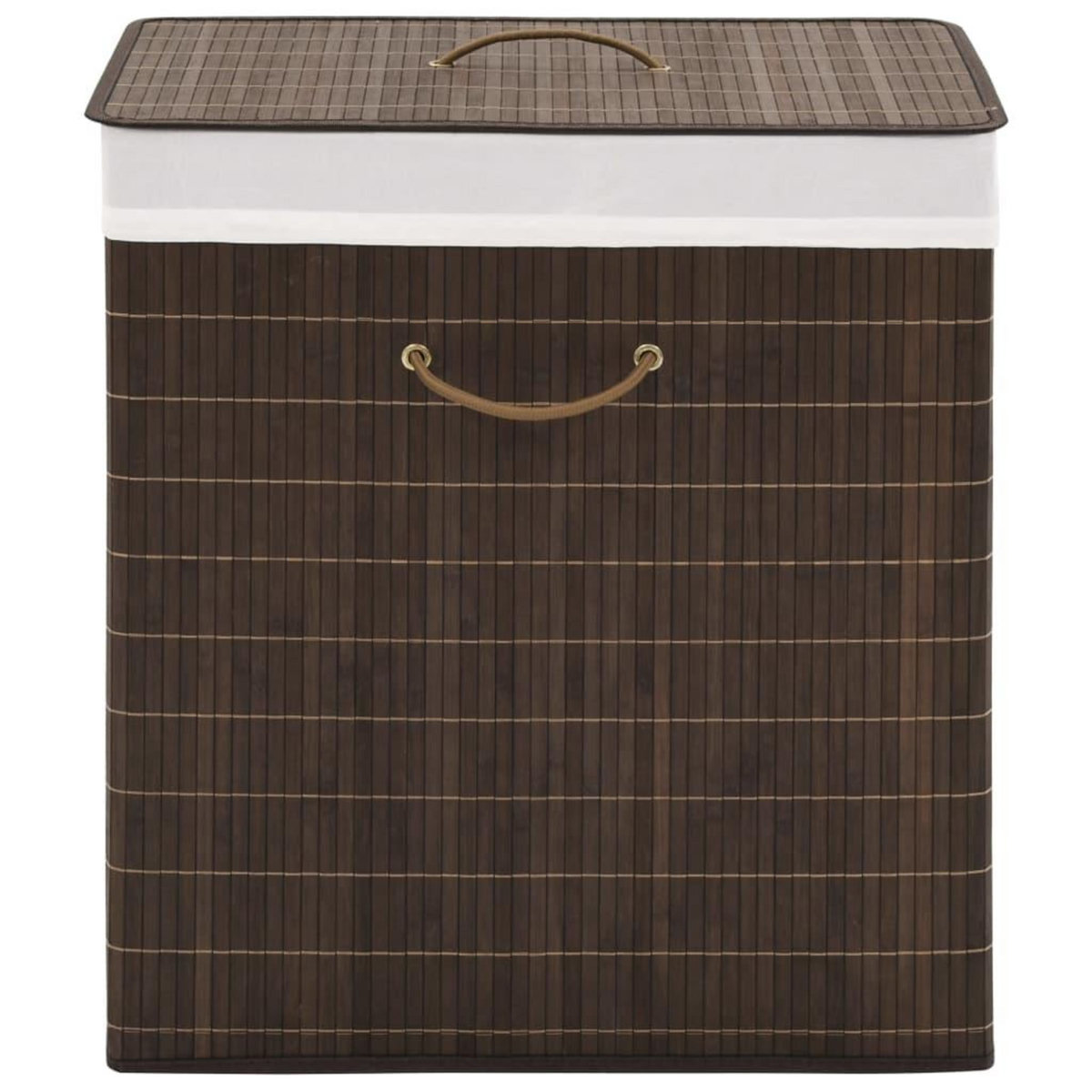 VIDAXL Panier a linge rectangulaire Bambou Marron fonce