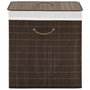 Voir la diapositive 1 : VIDAXL Panier a linge rectangulaire Bambou Marron fonce