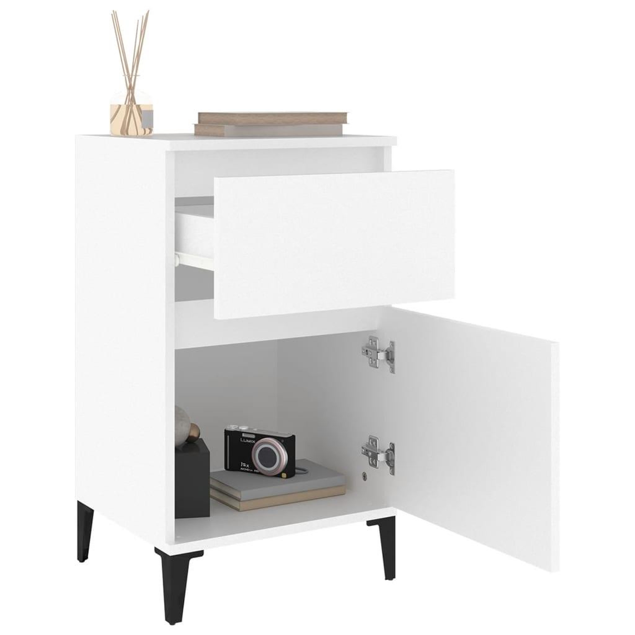 Voir la diapositive 5 : VIDAXL Table de chevet blanc 40x35x70 cm