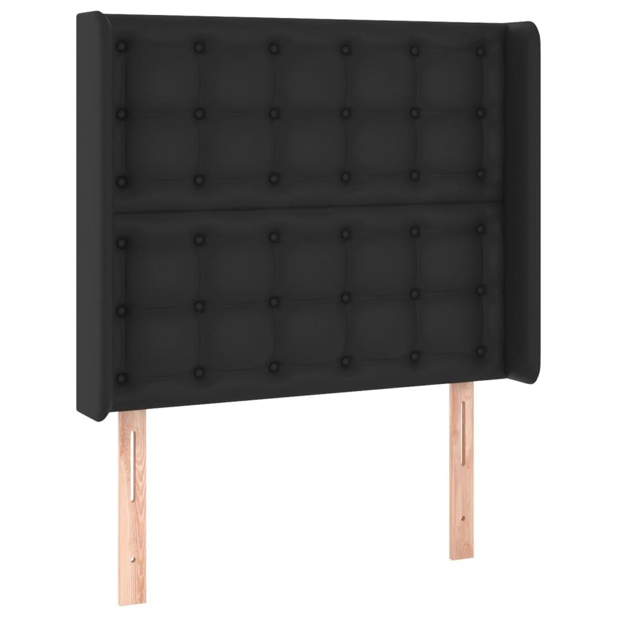 Voir la diapositive 2 : VIDAXL Tete de lit avec oreilles Noir 83x16x118/128 cm Similicuir