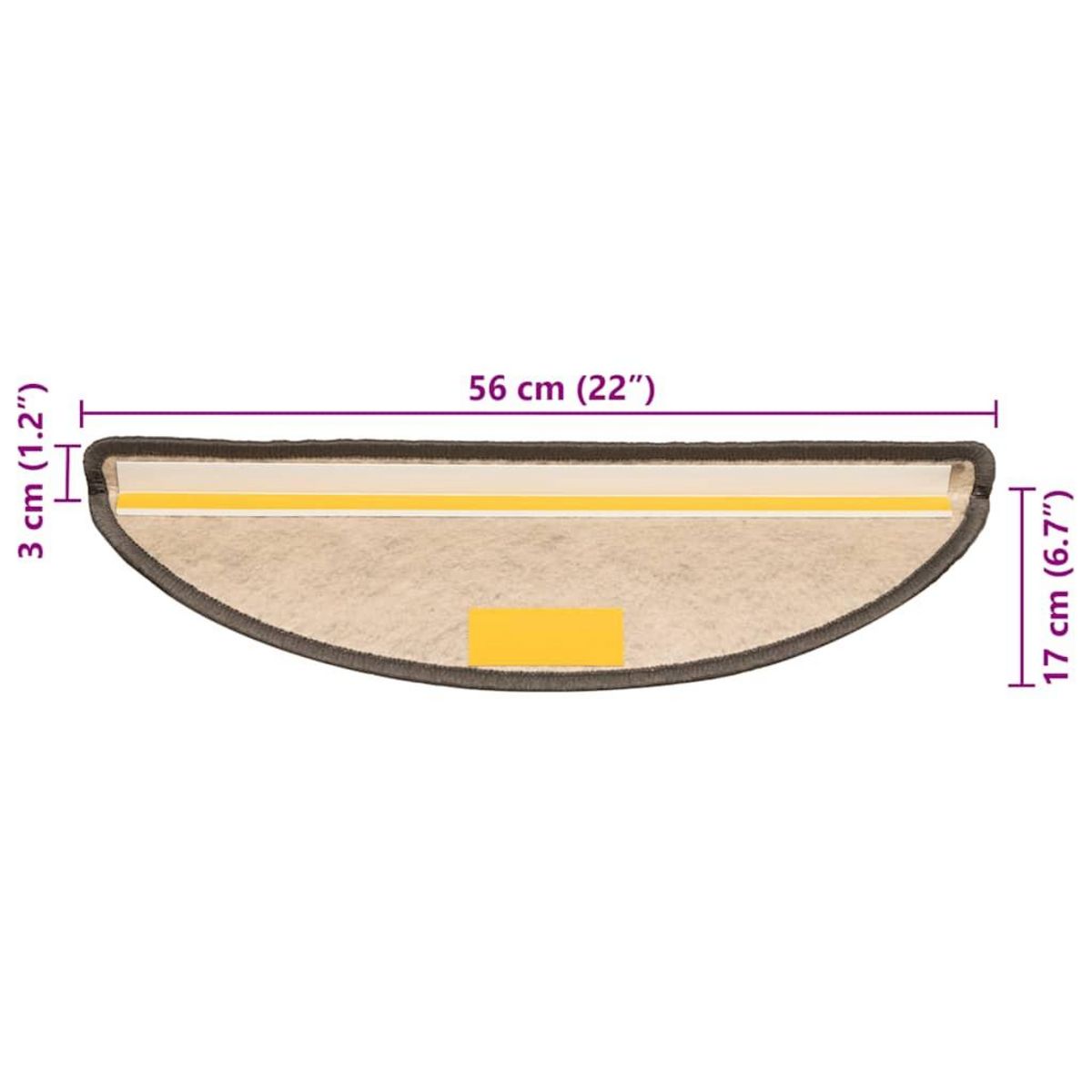 VIDAXL Tapis d'escalier autocollants 30 pcs 56x17x3 cm marron beige