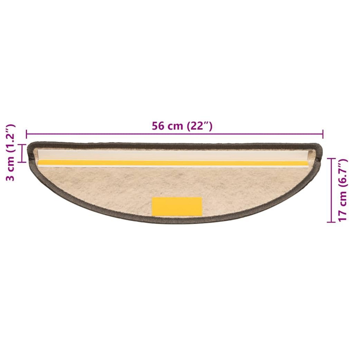 VIDAXL Tapis d'escalier autocollants 30 pcs 56x17x3 cm marron beige