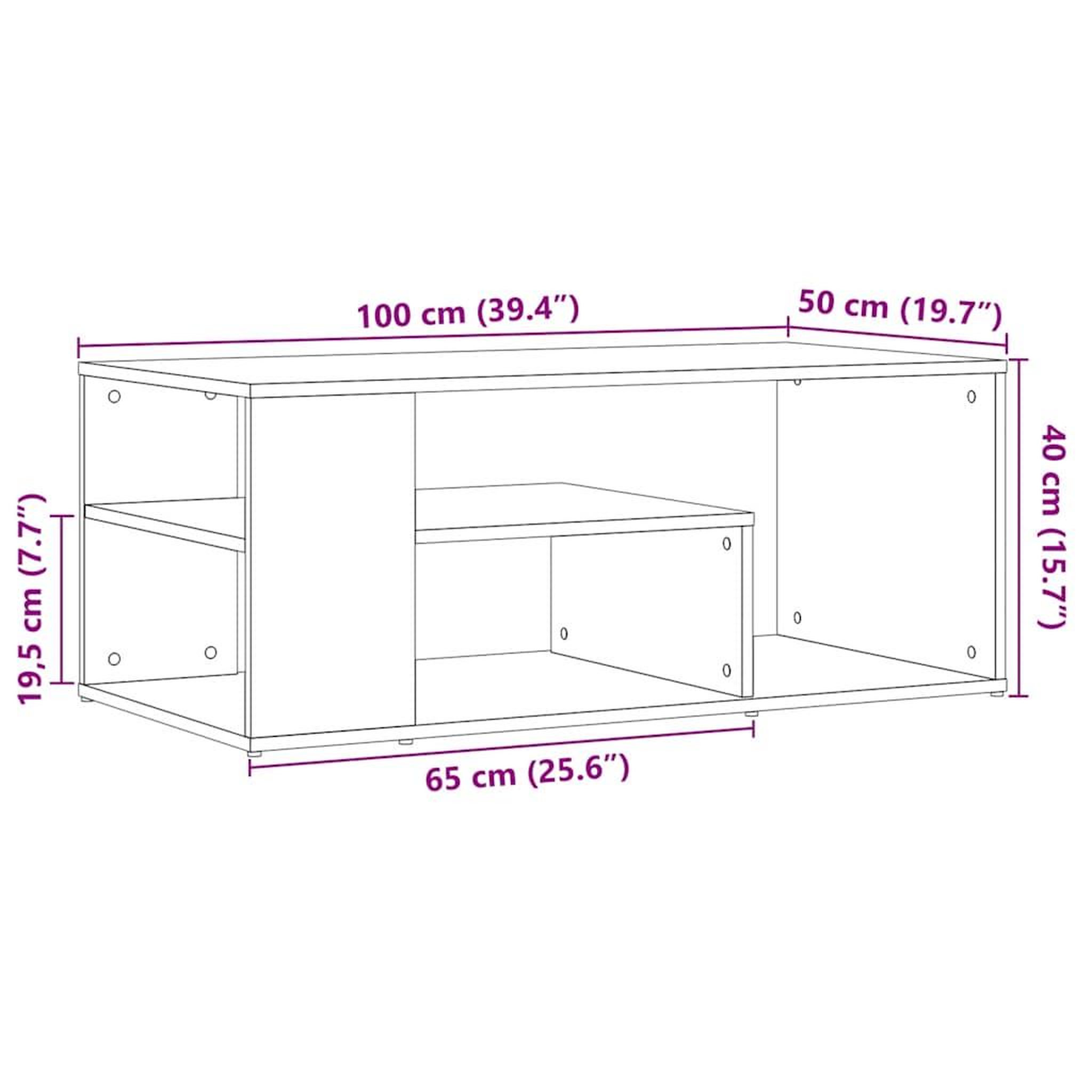 Voir la diapositive 6 : VIDAXL Table d'appoint chene artisanal 100x50x40 cm bois d'ingenierie