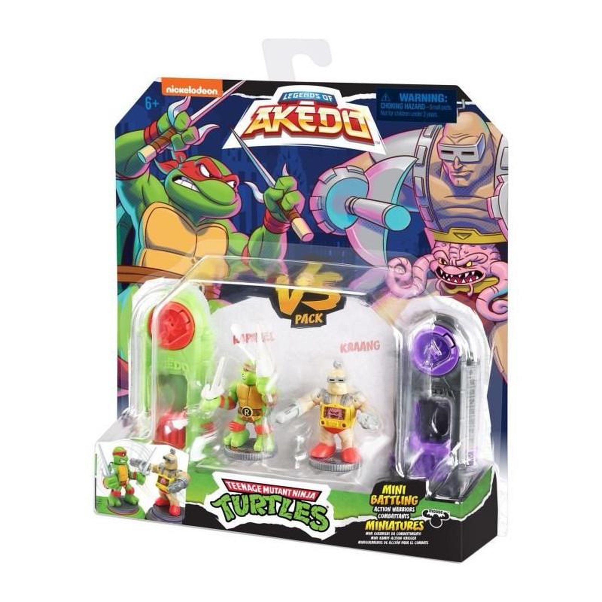 Voir la diapositive 6 : MOOSE TOYS Figurines Tortues Ninja - Akedo - Raphael vs Rocksteady - Extérieur - 6 ans - Multicolore