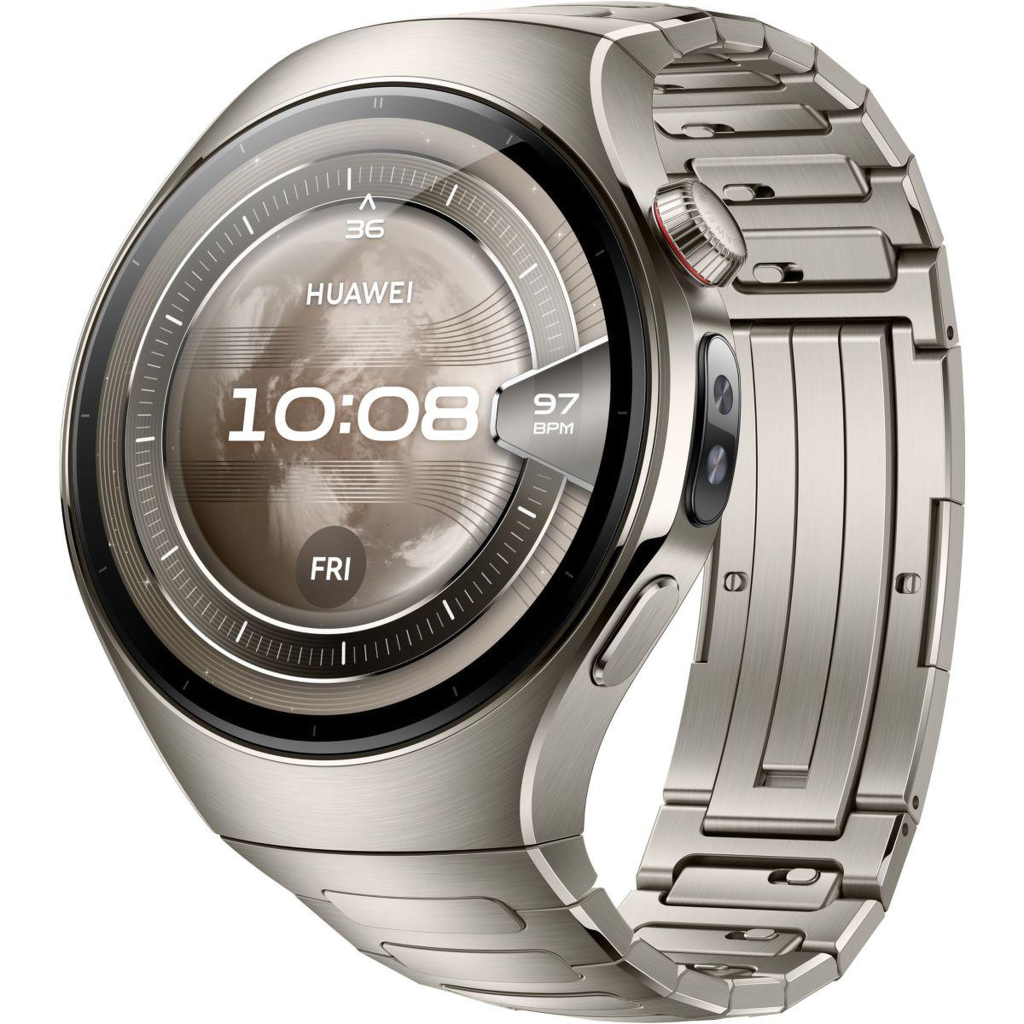 Voir la diapositive 2 : HUAWEI Montre connectée Watch 5 46mm Titane