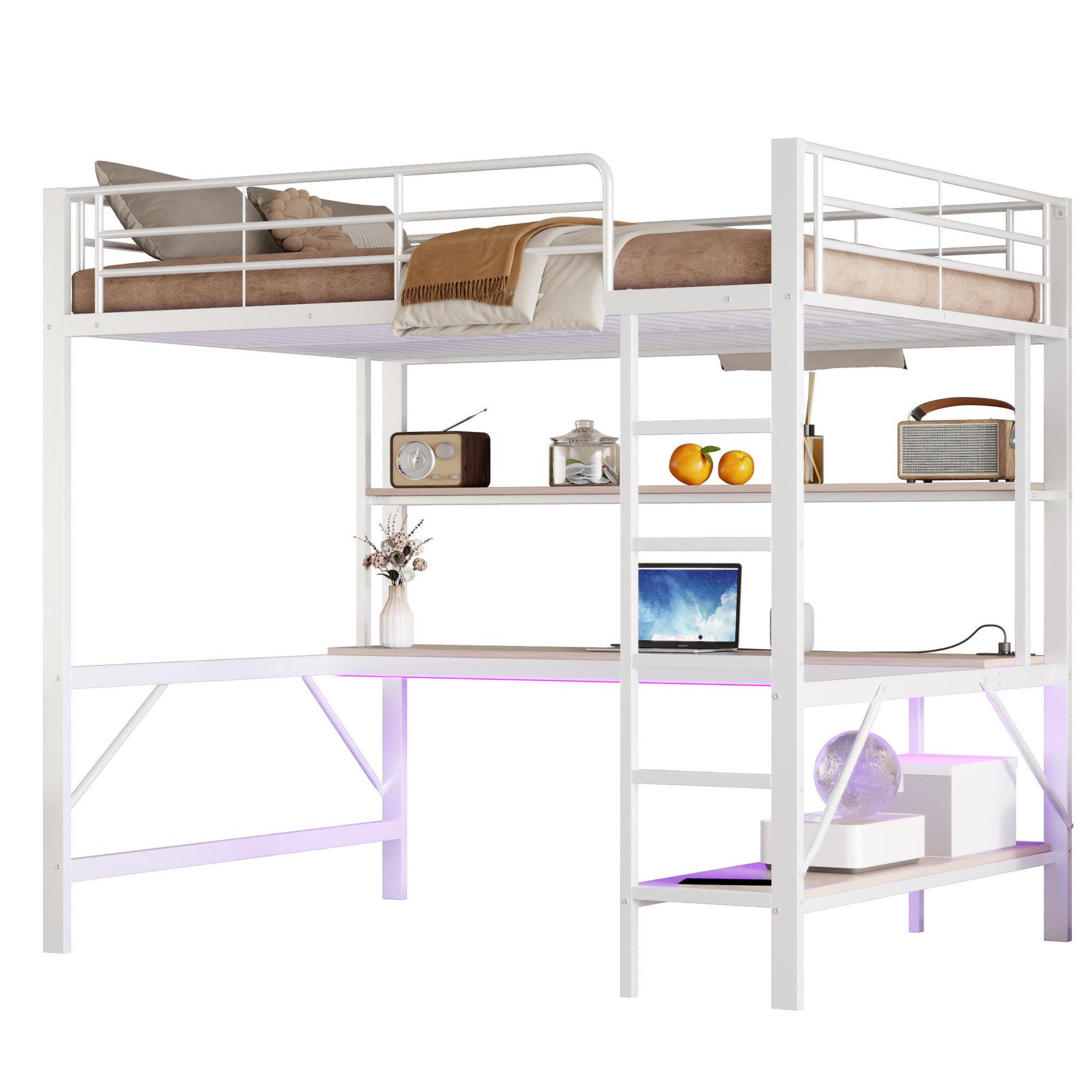 MERAX Lit mezzanine. Coloris disponibles : Noir, Blanc