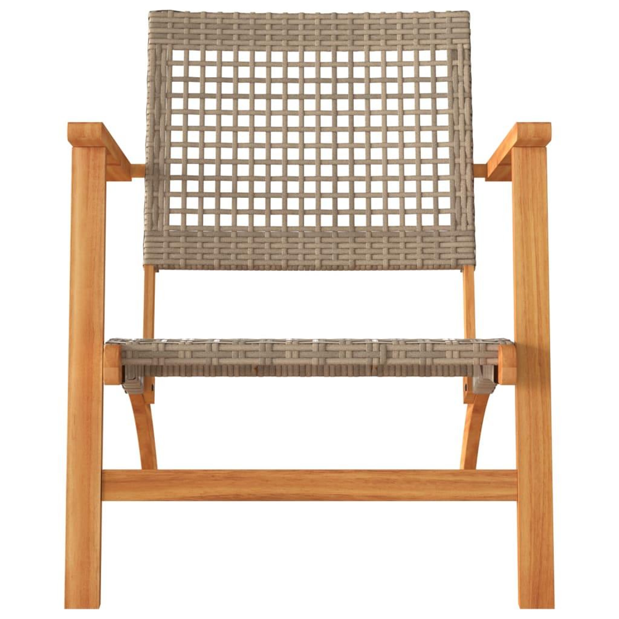 Voir la diapositive 5 : VIDAXL Ensemble de bistro 3 pcs beige resine tressee et bois d'acacia