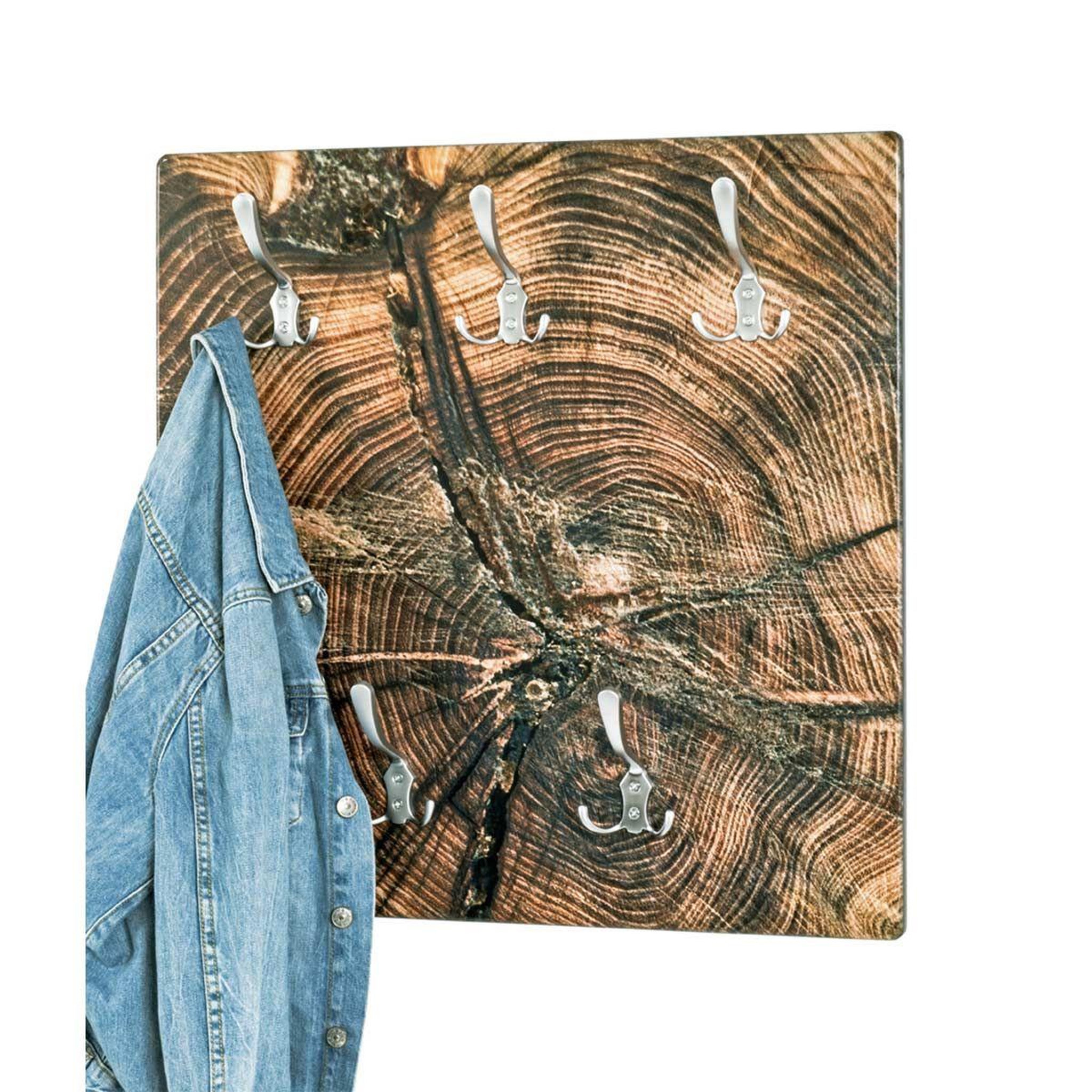 Voir la diapositive 2 : Paris Prix Patère murale 5 crochets  planche  60cm naturel