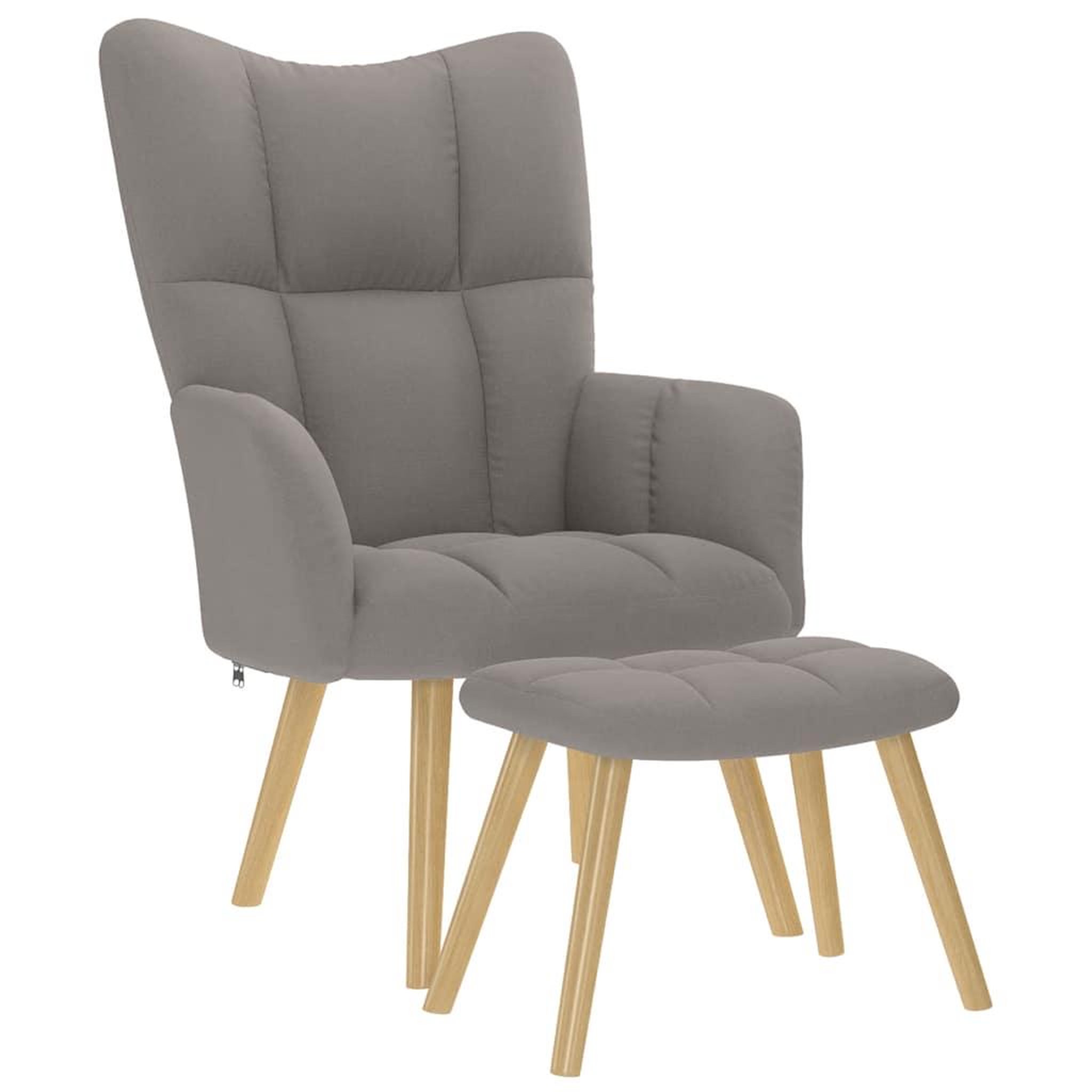 Voir la diapositive 2 : VIDAXL Chaise de relaxation avec repose-pied Taupe Tissu