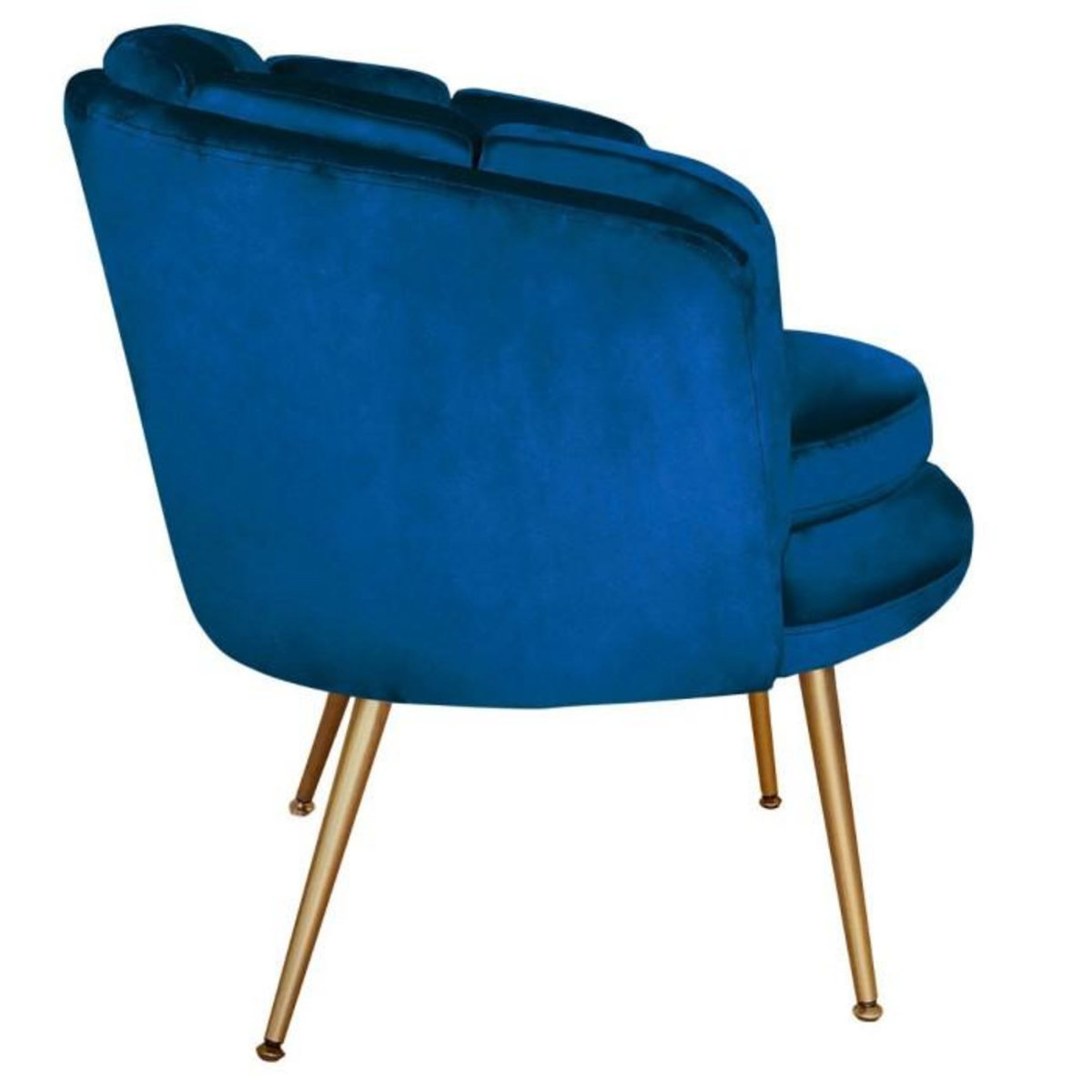 Paris Prix Fauteuil Arrondi en Velours  Dabren  80cm Bleu