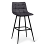 Voir la diapositive 6 : ID MARKET Lot de 2 tabourets de bar MADY en velours gris foncé