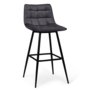 Voir la diapositive 6 : ID MARKET Lot de 2 tabourets de bar MADY en velours gris foncé