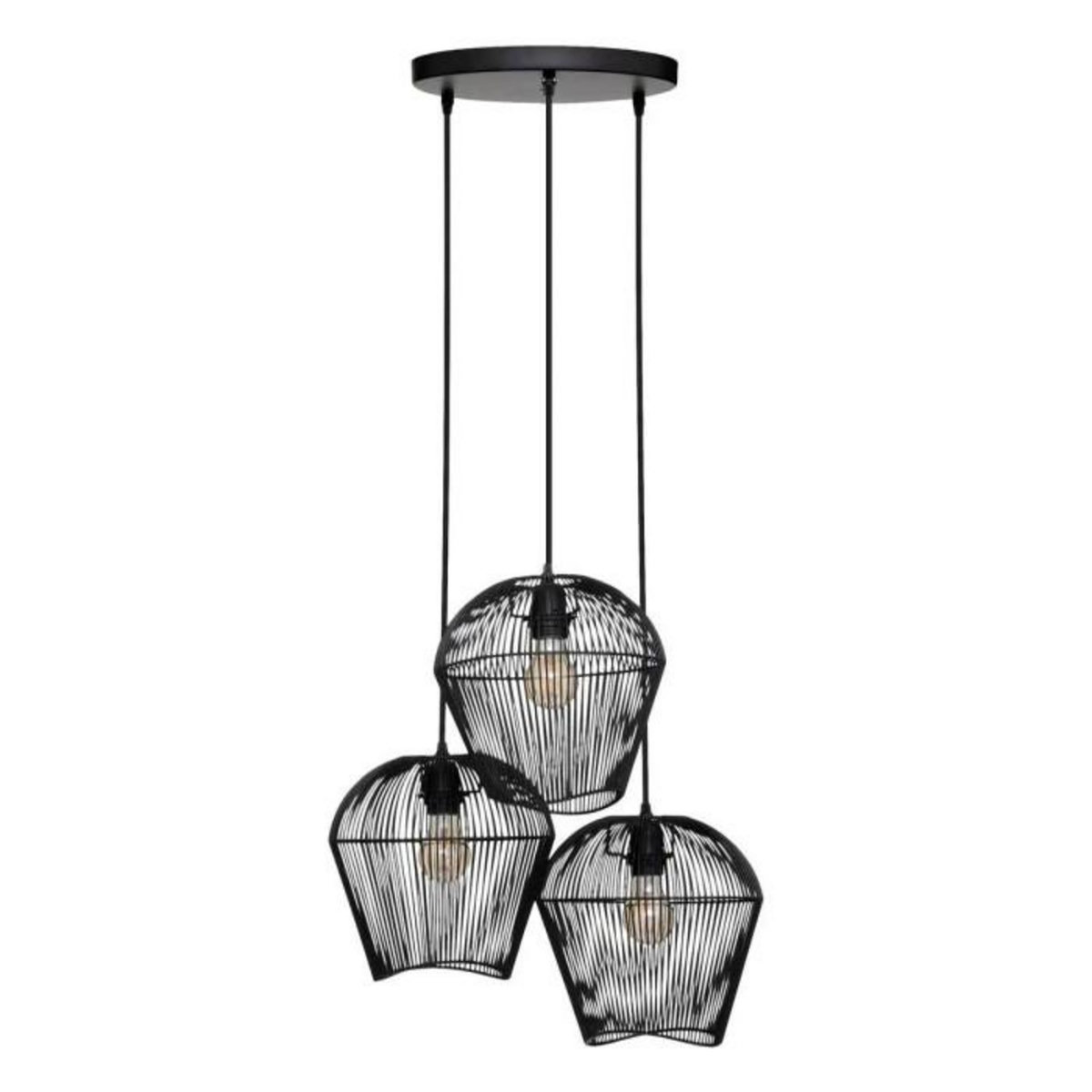 ATMOSPHERA Lampe Suspension 3 Têtes  Jena  26cm Noir