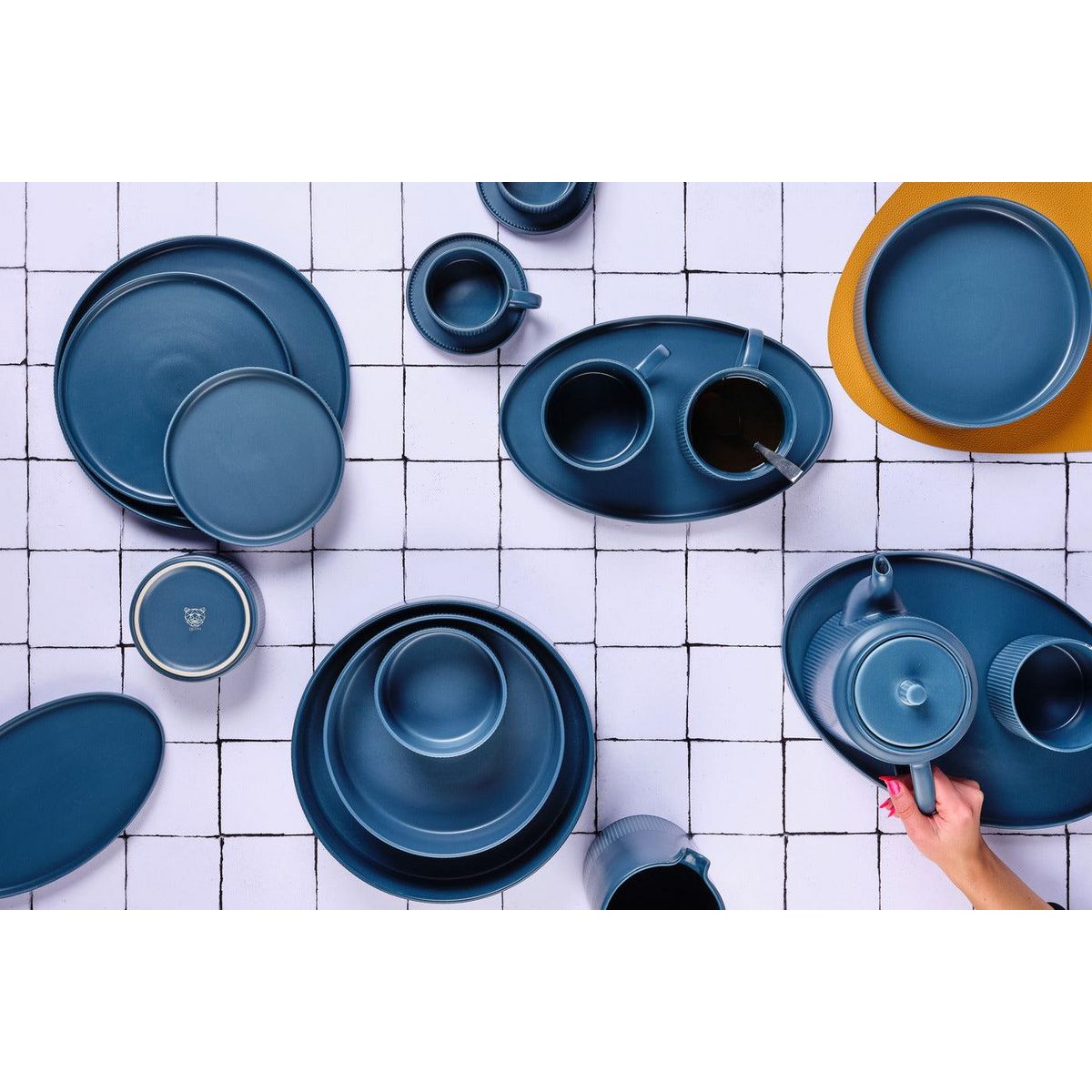 BJORN Assiette SCANDI Ø16,5cm - 4 pièces - Marine