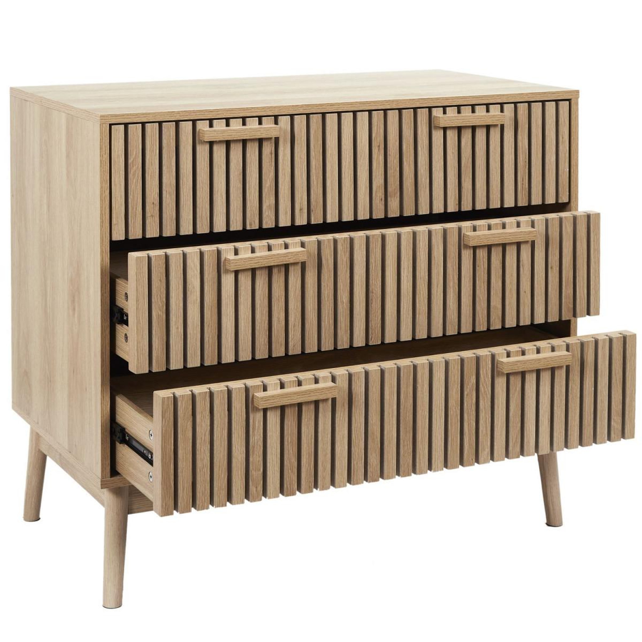 Voir la diapositive 3 : The Home Deco Factory Commode 3 tiroirs  klaus  90cm marron