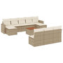 Voir la diapositive 2 : VIDAXL Salon de jardin 11 pcs avec coussins beige resine tressee