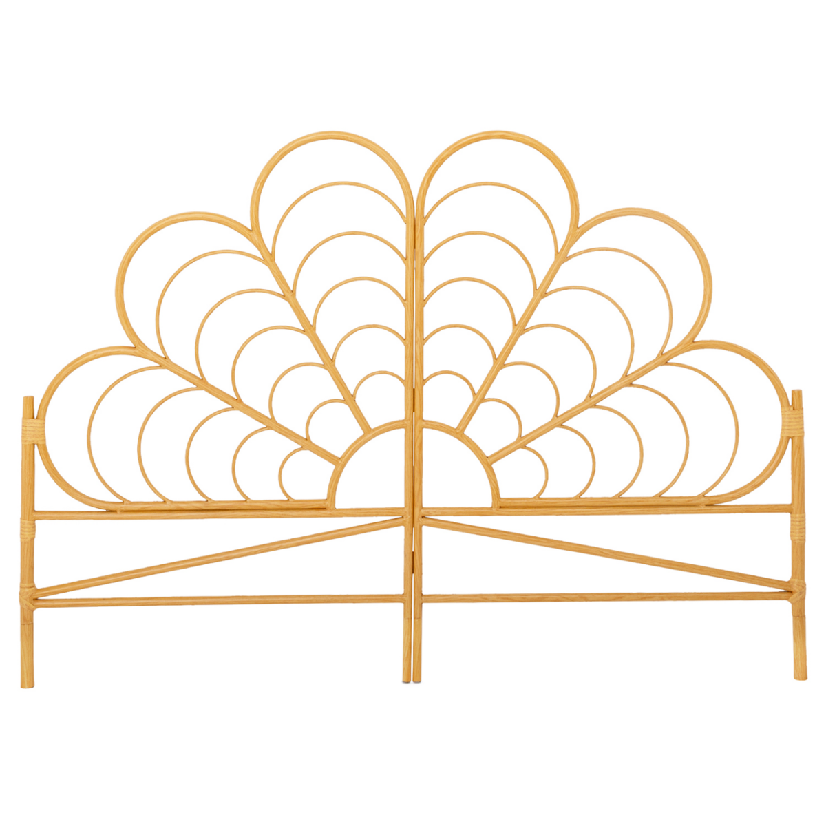 ID MARKET Tête de lit sur pied IVY 160 cm effet rotin en forme de fleur