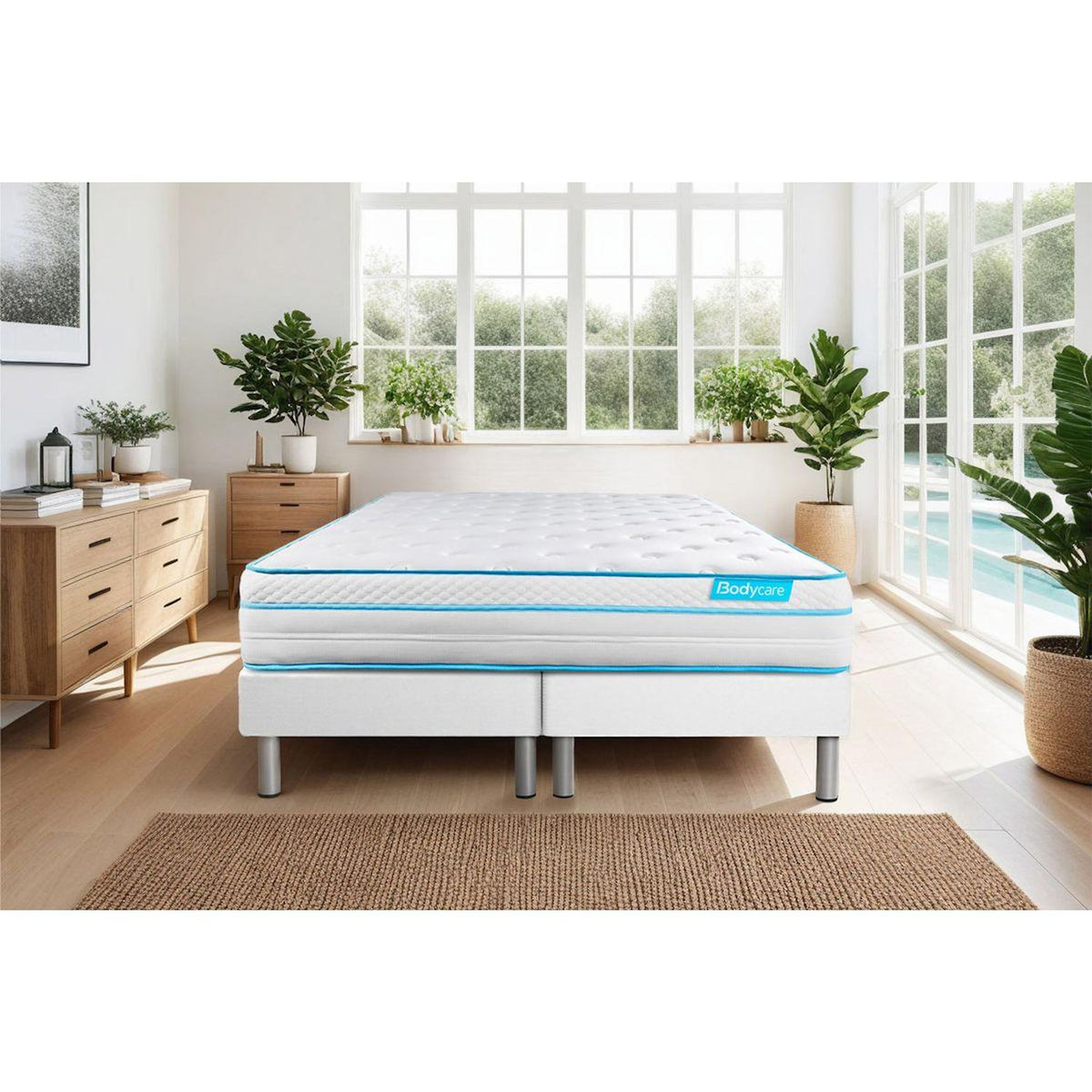 BODYCARE Matelas BODYZONE+ 160x200 Ressorts ensachés, visco 5 zones Ultra épaisseur